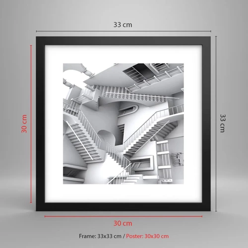 Poster in black frame - Paradoxes of Space - 30x30 cm