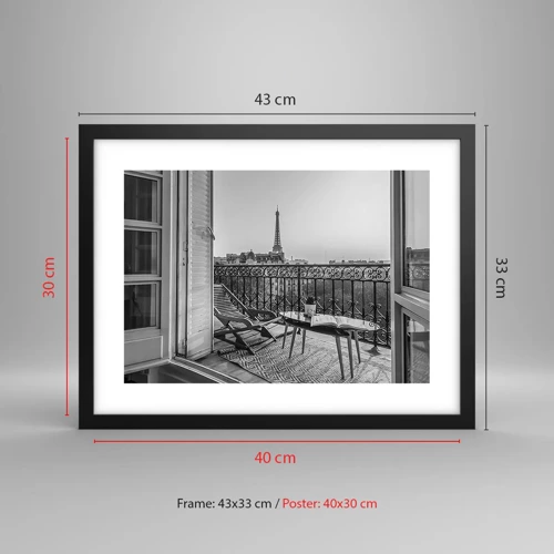 Poster in black frame - Parisian Afternoon - 40x30 cm