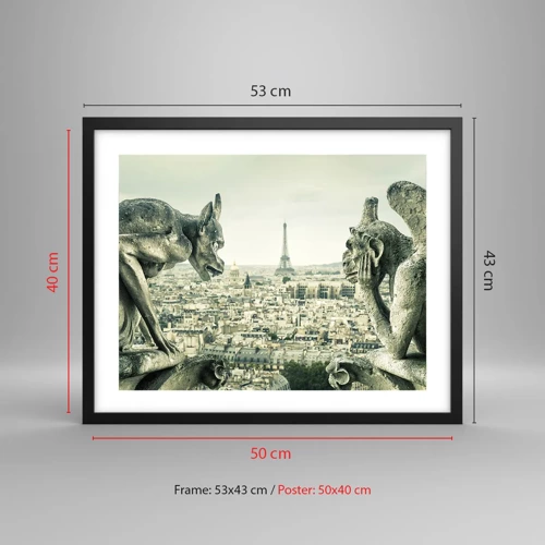 Poster in black frame - Parisian Talks - 50x40 cm