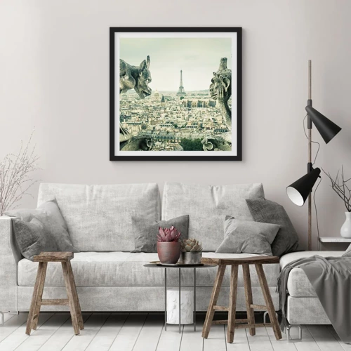 Poster in black frame - Parisian Talks - 60x60 cm