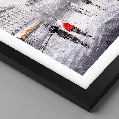 Poster in black frame - Parisian Walk - 30x30 cm