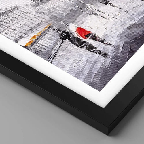 Poster in black frame - Parisian Walk - 40x30 cm