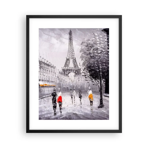 Poster in black frame - Parisian Walk - 40x50 cm