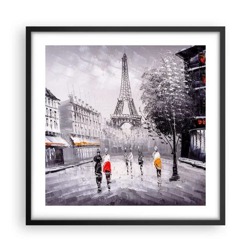 Poster in black frame - Parisian Walk - 50x50 cm