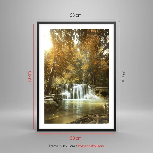 Poster in black frame - Park Cascade - 50x70 cm