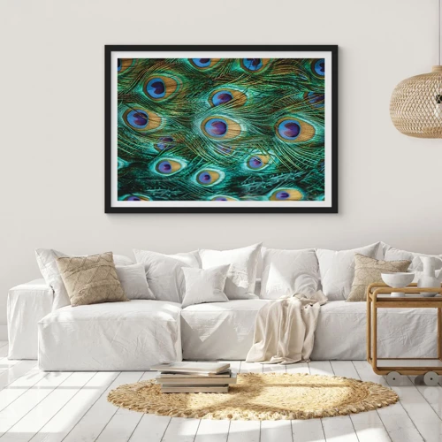Poster in black frame - Peacock Eyes - 40x30 cm