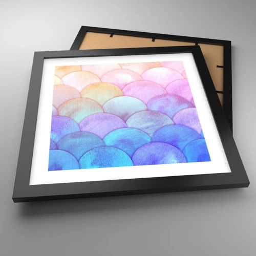 Poster in black frame - Pearl Scale - 30x30 cm