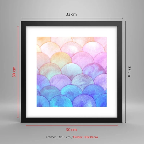 Poster in black frame - Pearl Scale - 30x30 cm