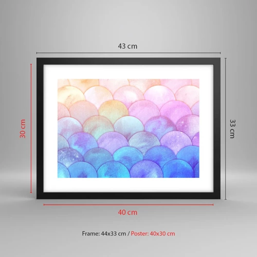 Poster in black frame - Pearl Scale - 40x30 cm