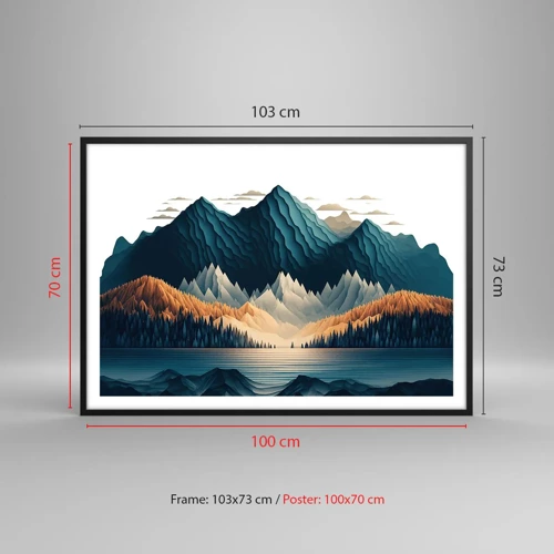 Poster in black frame - Perfect Mountain Landscape - 100x70 cm