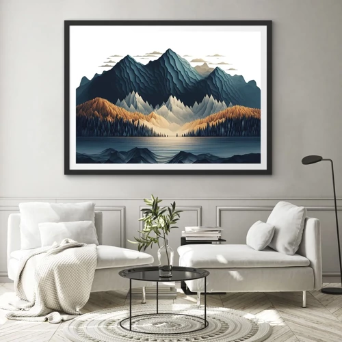 Poster in black frame - Perfect Mountain Landscape - 70x50 cm