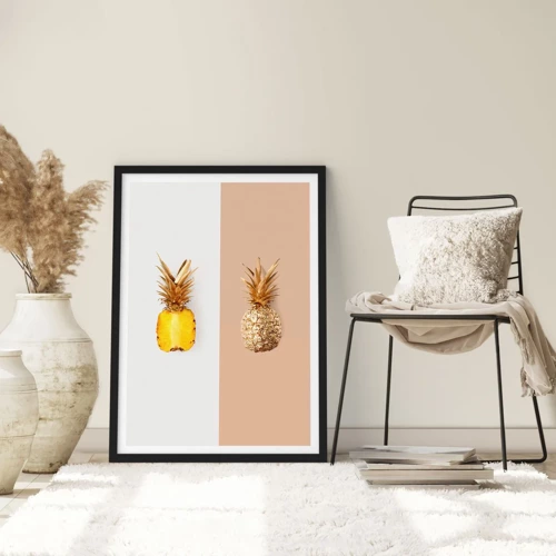 Poster in black frame - Pineapple for Us - 50x70 cm