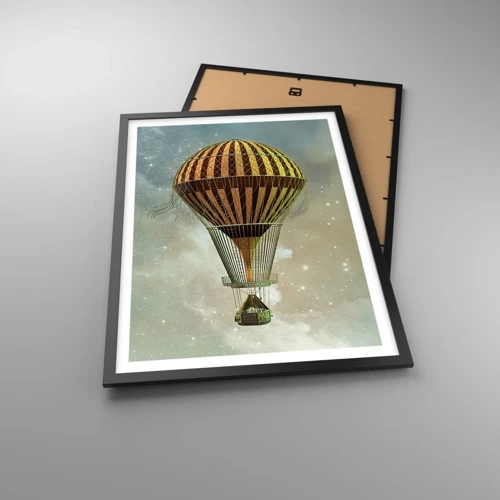 Poster in black frame - Pioneer Flight - 50x70 cm