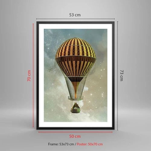 Poster in black frame - Pioneer Flight - 50x70 cm