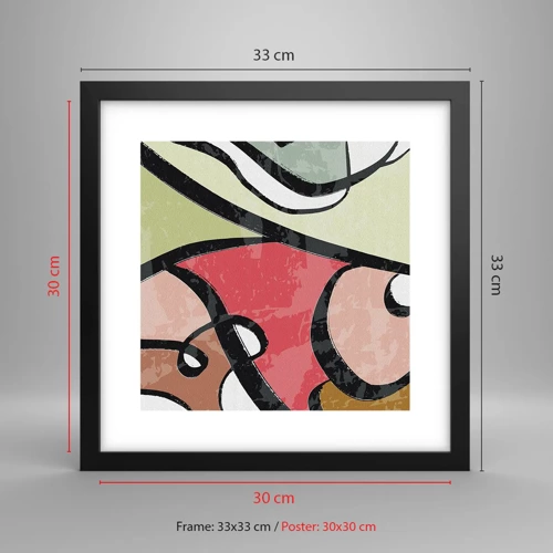 Poster in black frame - Pirouettes Among Colours - 30x30 cm