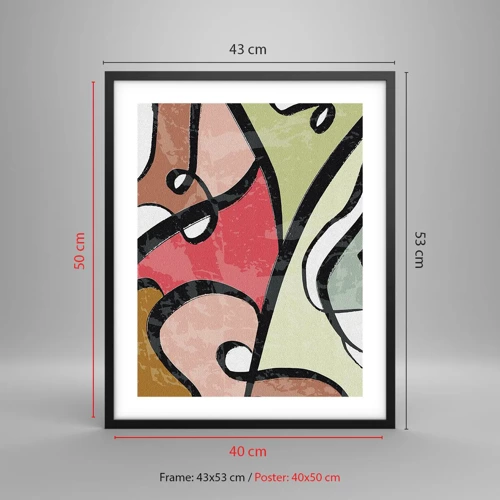 Poster in black frame - Pirouettes Among Colours - 40x50 cm