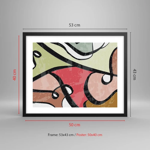 Poster in black frame - Pirouettes Among Colours - 50x40 cm
