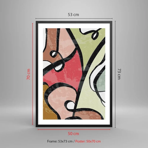 Poster in black frame - Pirouettes Among Colours - 50x70 cm