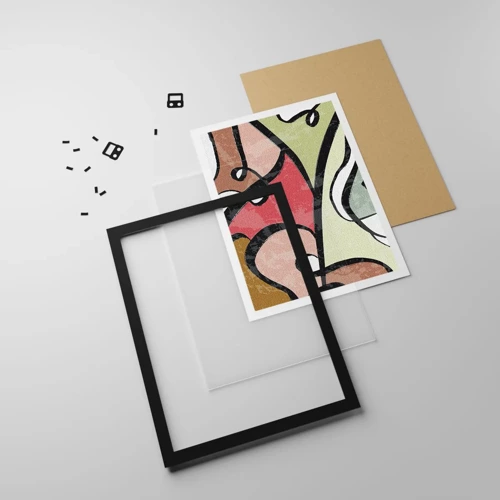 Poster in black frame - Pirouettes Among Colours - 50x70 cm