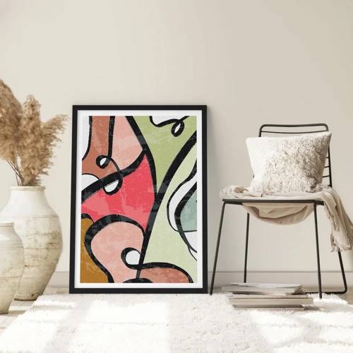 Poster in black frame - Pirouettes Among Colours - 50x70 cm