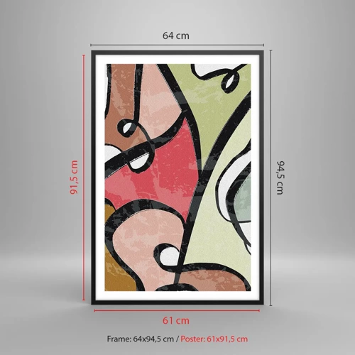 Poster in black frame - Pirouettes Among Colours - 61x91 cm