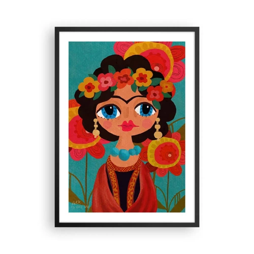 Poster in black frame - Poppy Lady - 50x70 cm