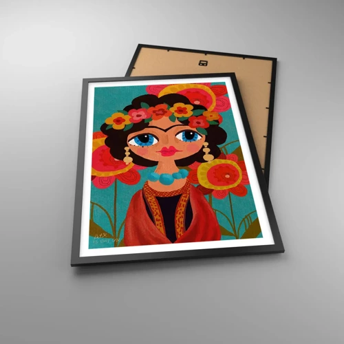 Poster in black frame - Poppy Lady - 50x70 cm