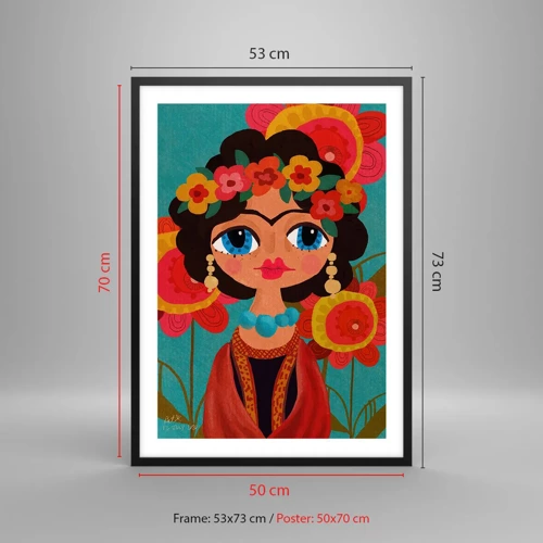 Poster in black frame - Poppy Lady - 50x70 cm