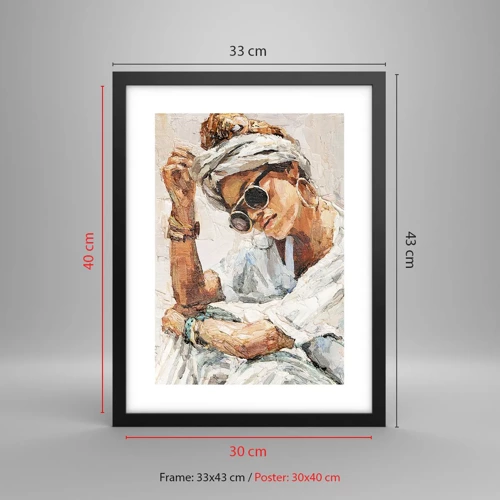 Poster in black frame - Portrait in Full Sun - 30x40 cm