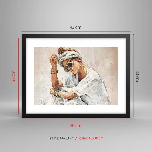 Poster in black frame - Portrait in Full Sun - 40x30 cm