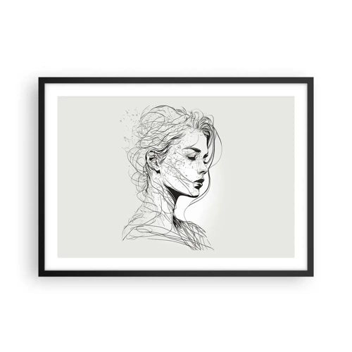 Poster in black frame - Portrait in Thoughts - 70x50 cm