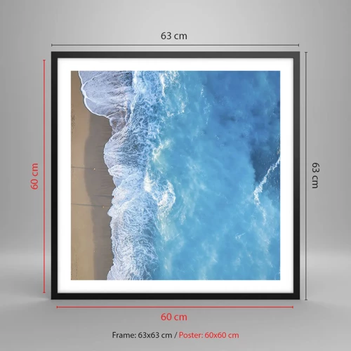 Poster in black frame - Power of the Blue - 60x60 cm