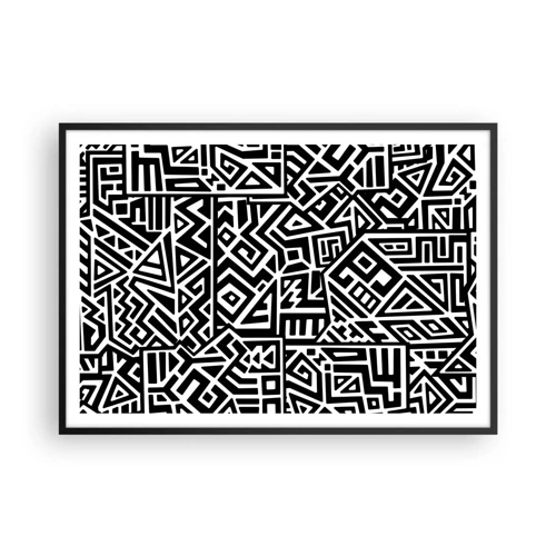 Poster in black frame - Precolumbian Composition - 100x70 cm