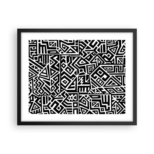 Poster in black frame - Precolumbian Composition - 50x40 cm