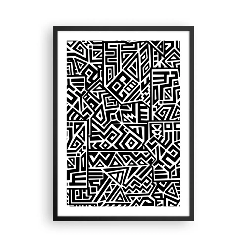 Poster in black frame - Precolumbian Composition - 50x70 cm