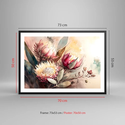 Poster in black frame - Profile and En Face - 70x50 cm