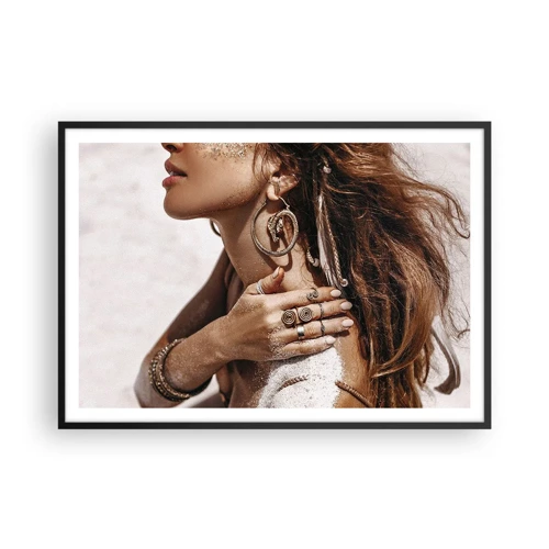 Poster in black frame - Queen of a Wild Beach - 100x70 cm