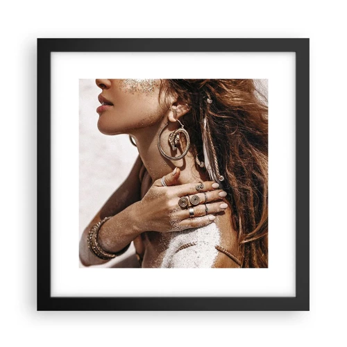 Poster in black frame - Queen of a Wild Beach - 30x30 cm