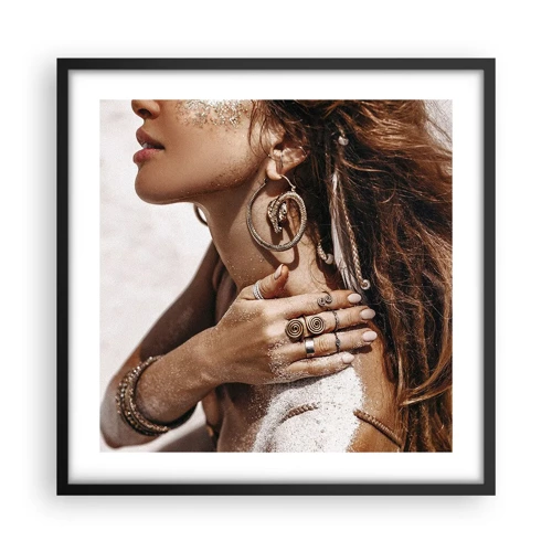 Poster in black frame - Queen of a Wild Beach - 50x50 cm