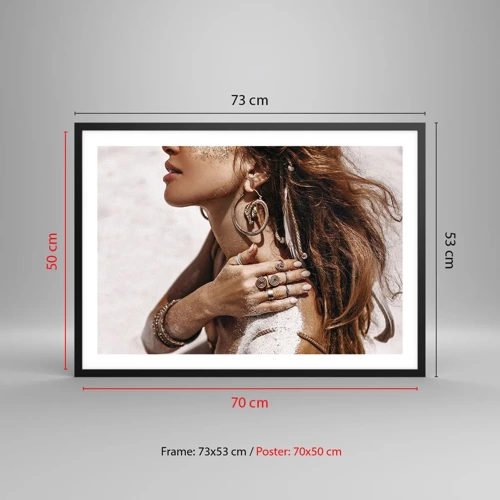 Poster in black frame - Queen of a Wild Beach - 70x50 cm