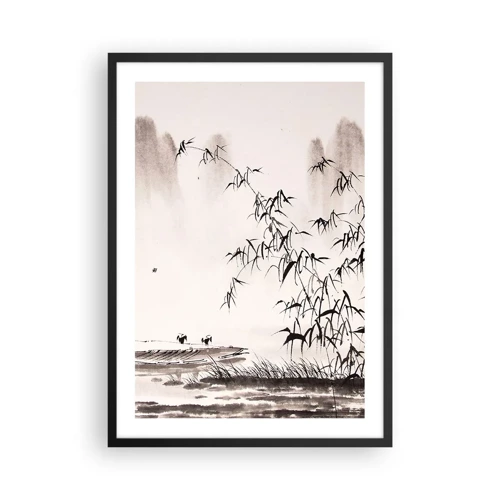 Poster in black frame - Quiet As a Rice Field - 50x70 cm
