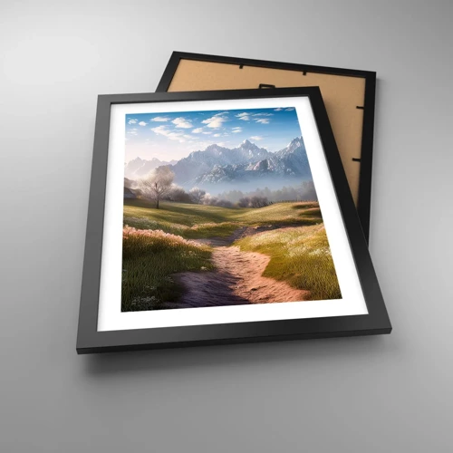 Poster in black frame - Quiet Valley - 30x40 cm