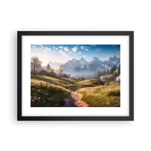 Poster in black frame - Quiet Valley - 40x30 cm