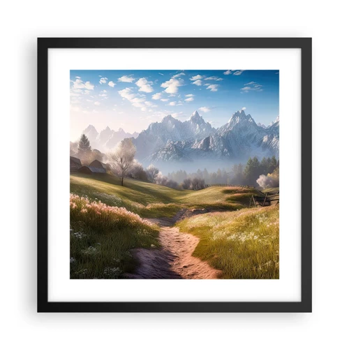 Poster in black frame - Quiet Valley - 40x40 cm