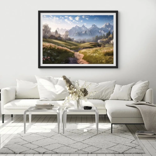 Poster in black frame - Quiet Valley - 50x40 cm