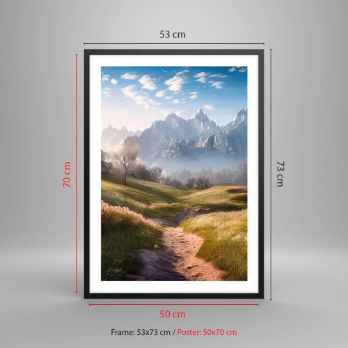 Poster in black frame - Quiet Valley - 50x70 cm