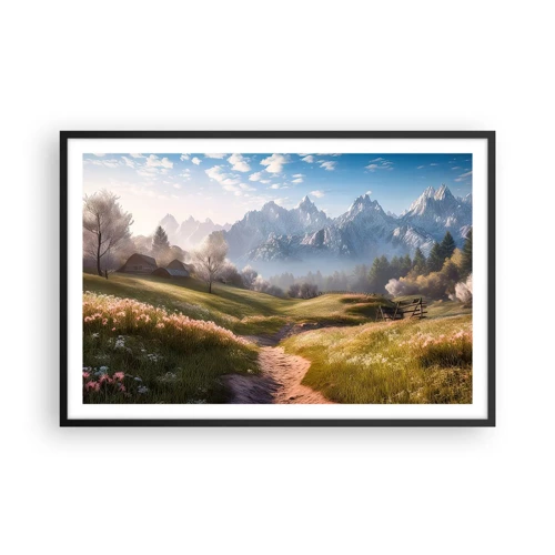 Poster in black frame - Quiet Valley - 91x61 cm