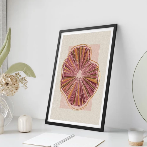 Poster in black frame - Radial Abstract - 30x40 cm