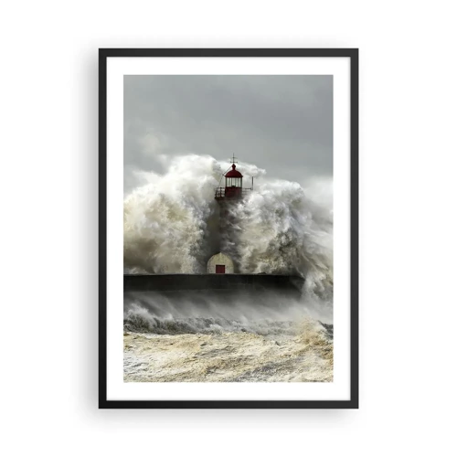 Poster in black frame - Rage of the Ocean - 50x70 cm