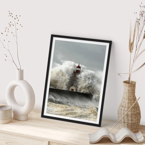 Poster in black frame - Rage of the Ocean - 50x70 cm